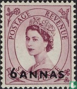 Koningin Elizabeth II met opdruk 