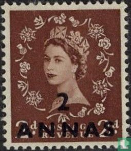 Koningin Elizabeth II met opdruk