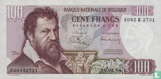Belgique 100 Francs - Image 1