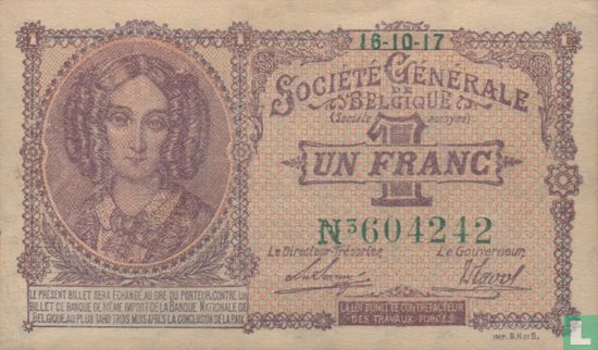 Belgium 1 Franc 1917 - Image 1