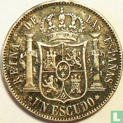 Spanje 1 escudo 1868 - Afbeelding 2