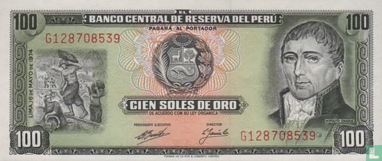 Pérou 100 Soles de Oro  - Image 1
