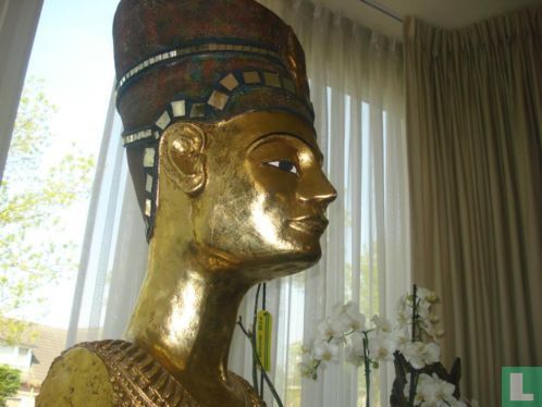 Nefertiti hout/stenen Egyptische buste - Afbeelding 2