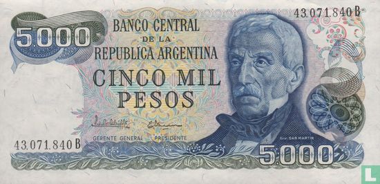 Argentinië 5000 Pesos 1977 - Afbeelding 1