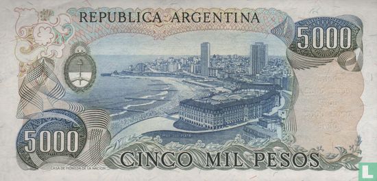 Argentina 5000 Pesos 1977 - Image 2