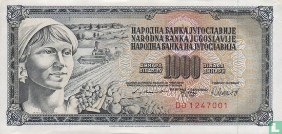 Yougoslavie 1 000 Dinara - Image 1