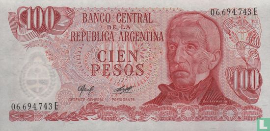 Argentinien 100 Pesos 1976 - Bild 1