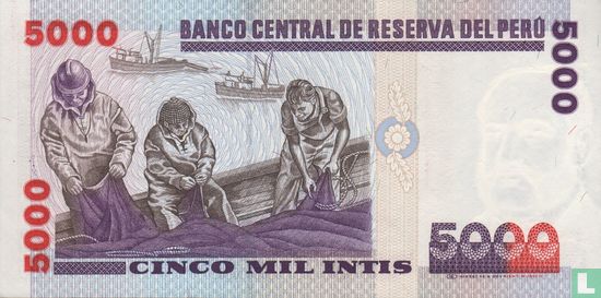 Peru 5000 Intis 1988 - Image 2