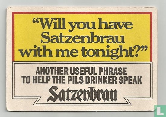 Will you have Satzenbrau with me tonight? - Afbeelding 1