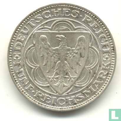 Duitse Rijk 5 reichsmark 1927 "100 years of Bremerhaven" - Afbeelding 2