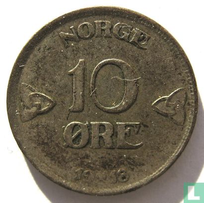 Norwegen 10 Øre 1918 - Bild 1