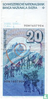 Suisse 20 Francs 1990 - Image 2