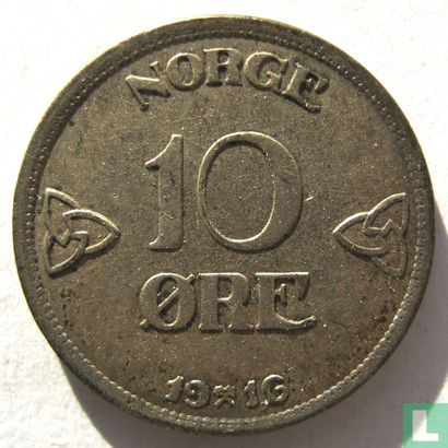 Norwegen 10 Øre 1916 - Bild 1