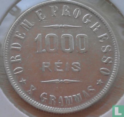Brasilien 1000 Réis 1909 - Bild 2