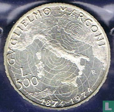Italien 500 Lire 1974 "100th anniversary Birth of Guglielmo Marconi" - Bild 1