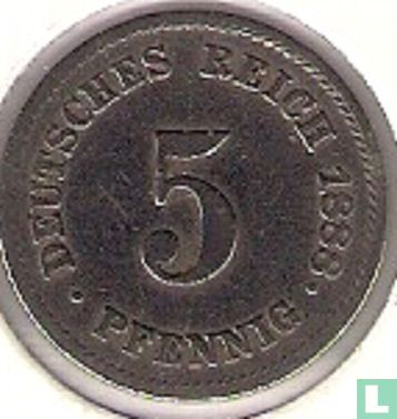 Empire allemand 5 pfennig 1888 (J) - Image 1
