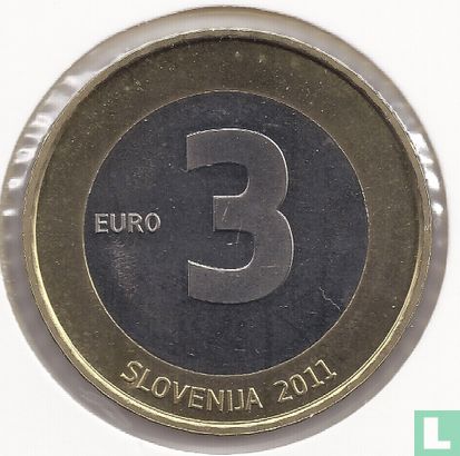 Slovenië 3 euro 2011 "20th anniversary of Independence" - Afbeelding 1