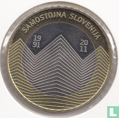 Slovenië 3 euro 2011 "20th anniversary of Independence" - Afbeelding 2