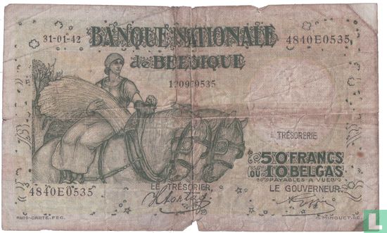 Belgium 50 francs/10 Belgas - Image 2