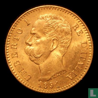 Italy 20 lire 1891 - Image 1