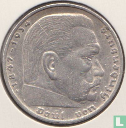 Empire allemand 5 reichsmark 1935 (G) - Image 2