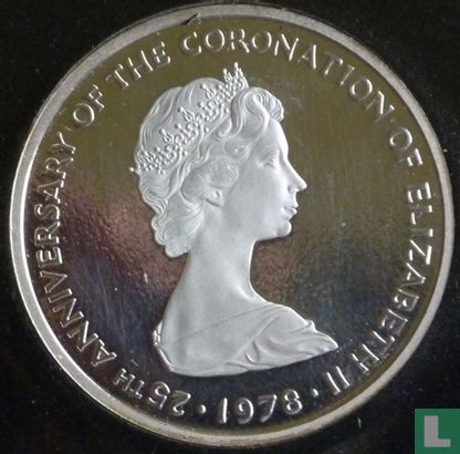 Turks- en Caicoseilanden 25 crowns 1978 (PROOF) "25th anniversary of the Coronation of Elizabeth II - White Lion of Mortimer" - Afbeelding 1