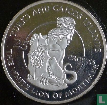 Turks and Caicos Islands 25 crowns 1978 (PROOF) "25th anniversary of the Coronation of Elizabeth II - White Lion of Mortimer" - Image 2