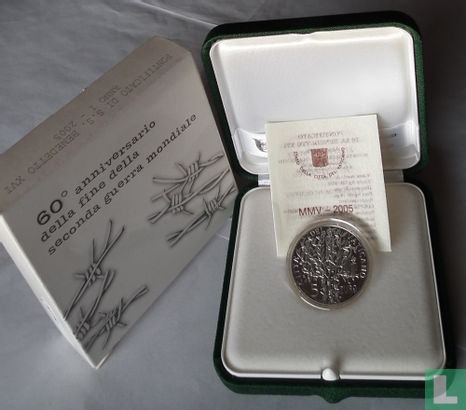 Vaticaan 5 euro 2005 (PROOF) "60th anniversary of the end of the World War II" - Afbeelding 3