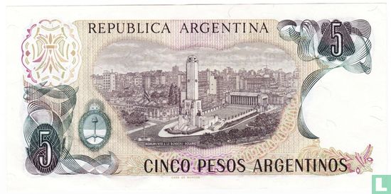 Argentine 5 Pesos Argentinos 1983 (signature 2) - Image 2