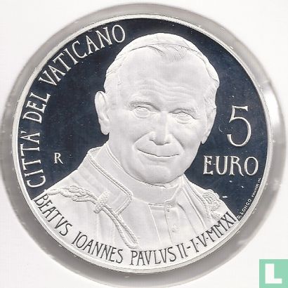 Vaticaan 5 euro 2011 (PROOF) "Beatification of Pope John Paul II" - Afbeelding 2