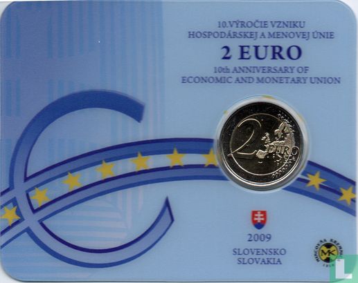 Slovaquie 2 euro 2009 (coincard) "10th anniversary of the European Monetary Union" - Image 1