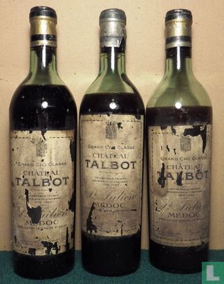 Lot de 3 bouteilles de vin Château Talbot 1943. - Image 1