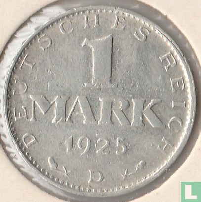 Duitse Rijk 1 mark 1925 (D) - Afbeelding 1