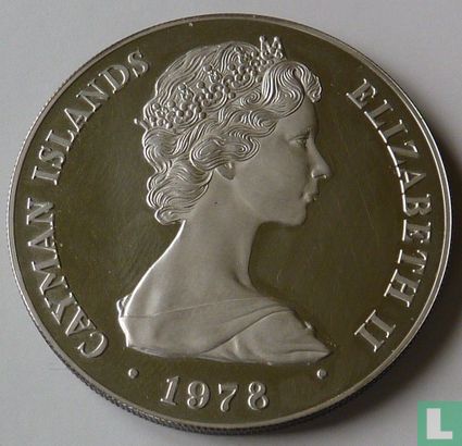Cayman Islands 25 dollars 1978 (PROOF) "25th anniversary Coronation of Queen Elizabeth II - Royal sceptre" - Image 1