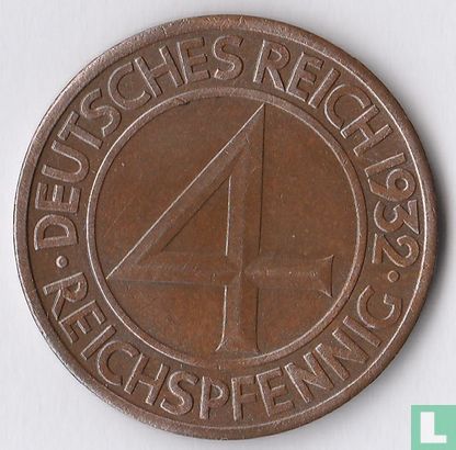 German Empire 4 reichspfennig 1932 (A) - Image 1