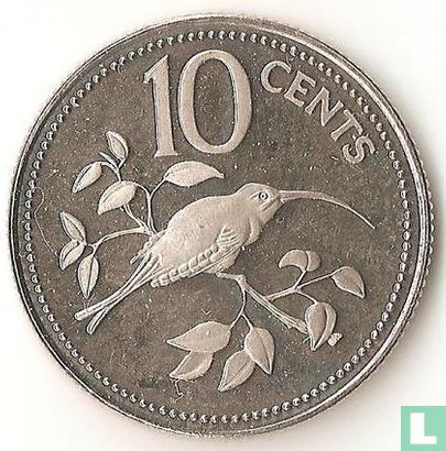 Belize 10 cents 1977 "Long-tailed hermit" - Image 2