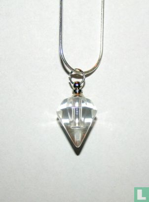 Ashanger, rijstkorrelhanger van kristal met 925 Zilveren ketting - Afbeelding 2