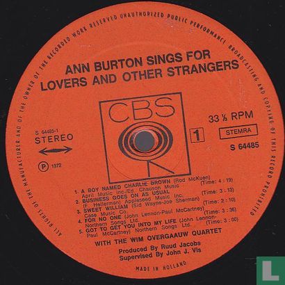Ann Burton sings for lovers and other strangers - Image 3