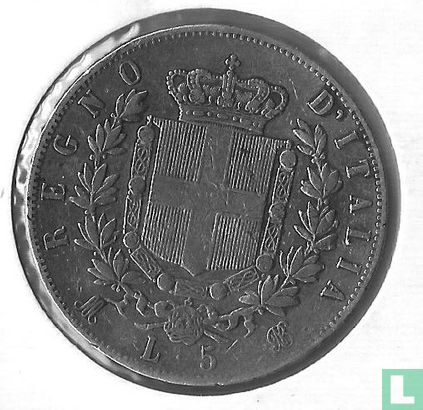 Italy 5 lira 1874 KM# 8.3 (1874) - Italy - LastDodo