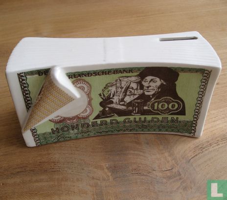 Spaarpot met bankbiljet 100 gulden 1953 - Image 1
