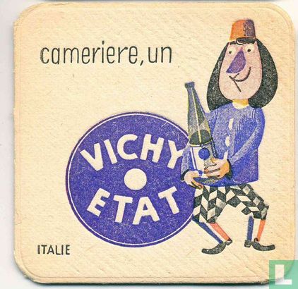Italie cameriere, un Vichy Etat / Dit is een van de 30 bierviltjes "Collectie Expo 1958". - Afbeelding 1
