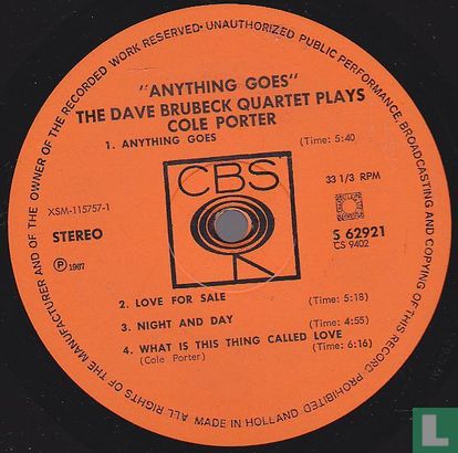 Anything goes The Dave Brubeck Quartet plays Cole Porter - Image 3