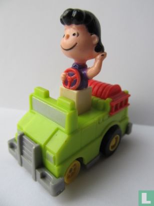 Lucy in fire engine