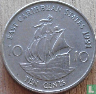 États des Caraïbes orientales 10 cents 1991 - Image 1