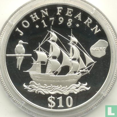 Nauru 10 dollars 1994 (PROOF) "Discovery of Nauru by John Fearn in 1798" - Image 2