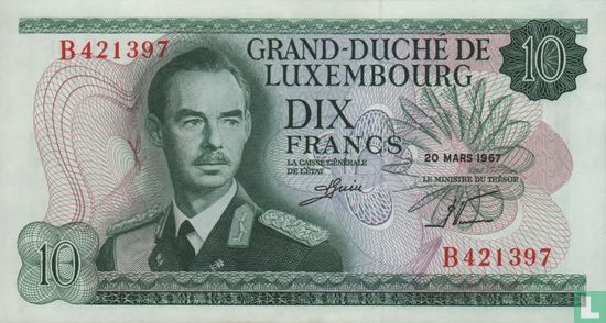 Luxembourg 10 Francs - Image 1