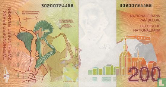 Belgium 200 Francs ND (1995) - Image 2