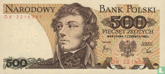 Pologne 500 Zlotych 1982 - Image 1