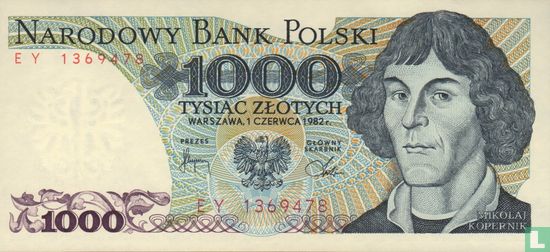 Polen 1.000 Zlotych 1982 - Afbeelding 1