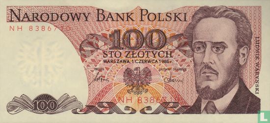 Pologne 100 Zlotych 1986 - Image 1